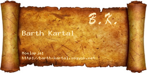 Barth Kartal névjegykártya
